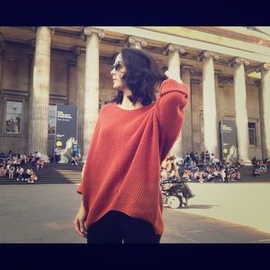 UO Oversized Sweater (deep orange)